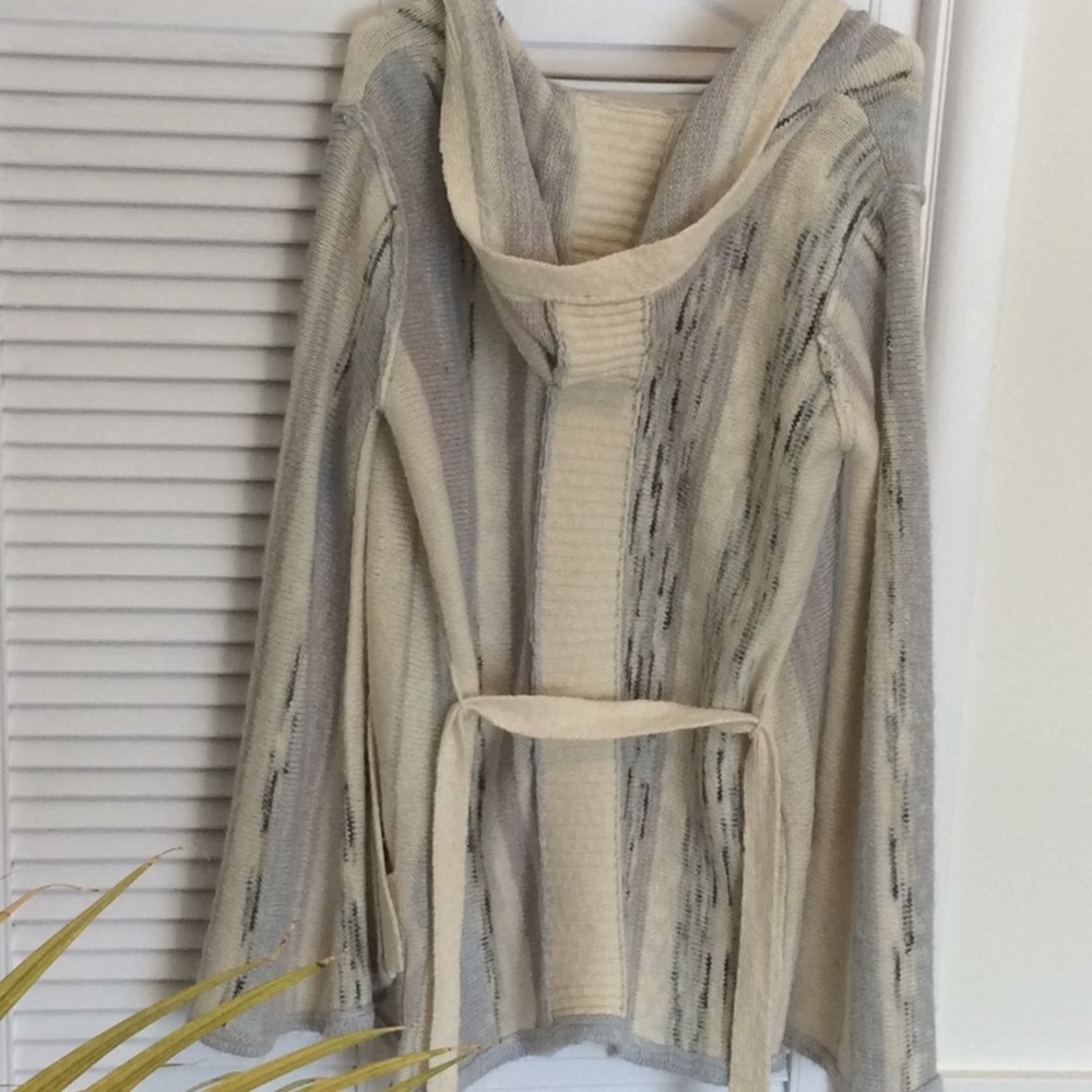 Chaser Boho Bell Sleeve Hooded Cardigan.